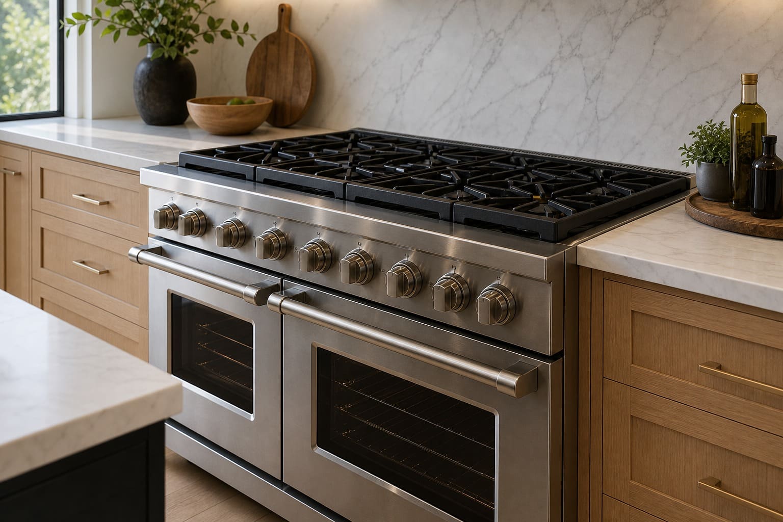 Viking professional range being serviced in a San Leandro kitchen